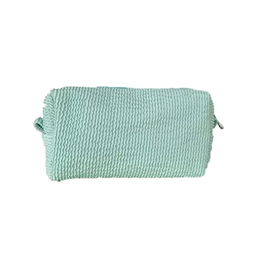 Toilettenbeutel Frauen Feste Farb Make -up -Beutel Reißverschluss Falten Make -up Organizer Beutel Reisen Sie weibliche Toilettenbeutel Make -up Organizer (hellgrün) von JZFOACHR