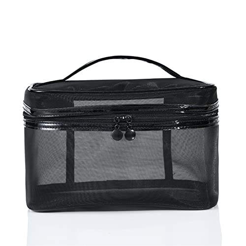 Toilettenbeutel Tragbarer Kosmetikbeutel Transparent Travel Organizer Großer schwarzer Toilettenbeutel Make -up -Beutel Kosmetikbeutel von JZFOACHR