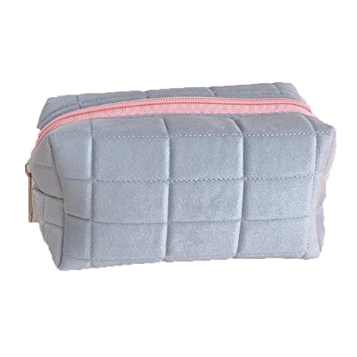 Toilettenbeutel große Kapazität Pink White Blue Plüsch Make -up -Beutel Bleistift Hülle süße Aufbewahrungstasche weiche multifunktionale Kosmetikbeutel Organizer (Pink) von JZFOACHR