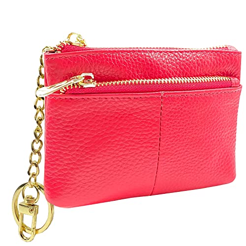 Womens RFID Coin -Geldbörse Wechsel Geldbörse Kleiner Lederkartenhalter Schlüsselbund (Leopard), weiß, eine Größe von JZFOACHR