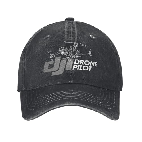JZGESOM Djis Drohne Pilot Print Mützen Männer Frauen Baumwolldrohne Bediener Trucker Hut Täglich Kopfbedeckung Baseballkappe Verstellbar von JZGESOM