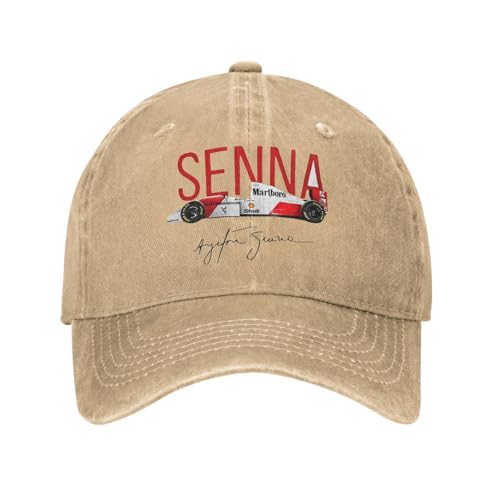 JZGESOM Klassische Ayrton Senna Rennwagen Baseballmützen Männer Frauen Distressed Washed Snapback Cap Outdoor Workouts Verstellbare Kappen Hut von JZGESOM
