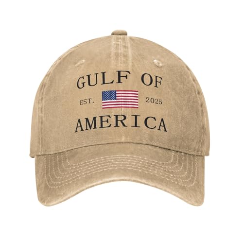 JZGESOM Männer Frauen Gulf of America Print Hüte Vintage Distressed Denim Baseballkappe Verstellbar von JZGESOM