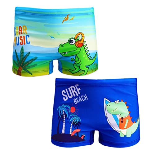 JZK 2X Entzückende Cartoon-Bademode für Jungen – Badehose mit süßem Jungen-Shorts-Design, perfekt für den Strand oder Pool blau von JZK