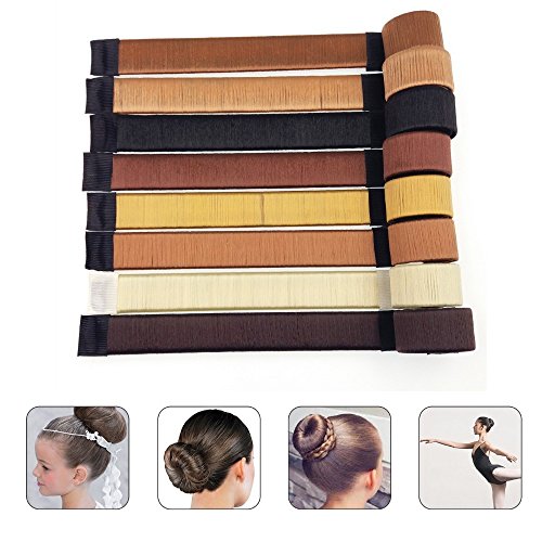 JZK Set von 8 stücke Haar Dutt Styling Tool, Donut Hair Bun Maker Hair Brötchen Hair DIY Zubehör zum Frau Mädchen Dame, 8 Farben von JZK