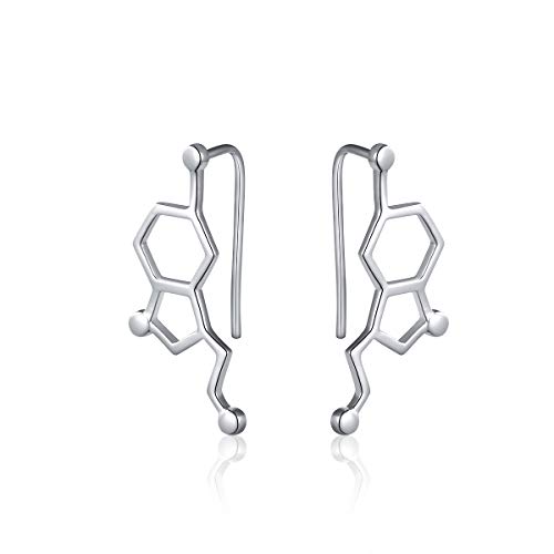 JZMSJF Serotonin-Ohrstecker aus 925er-Sterlingsilber, Stulpen für Kletterer, Chemie, Schmuck, Geschenk für Frauen, Wissenschaftsliebhaber, Sterling Silber, Zirkonia JZMSJF Serotonin-Ohrstecker aus 925er-Sterlingsilber, Stulpen für Kletterer, Chemie, Schmuck, Geschenk für Frauen, Wissenschaftsliebhaber, Sterling Silber, Zirkonia von JZMSJF