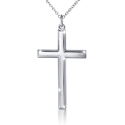 JZMSJF Herren-Halskette mit Kreuz-Anhänger Sterling-Silber 925 61 cm von JZMSJF
