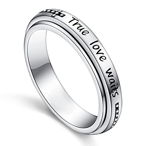 JZMSJF S925 Sterling Silber Glaube Hoffnung Liebe Spinner Ringe Inspirierender Anti Angst Ring Fidget Ring, Sterling Silber, Zirkonia JZMSJF S925 Sterling Silber Glaube Hoffnung Liebe Spinner Ringe Inspirierender Anti Angst Ring Fidget Ring, Sterling Silber, Zirkonia von JZMSJF