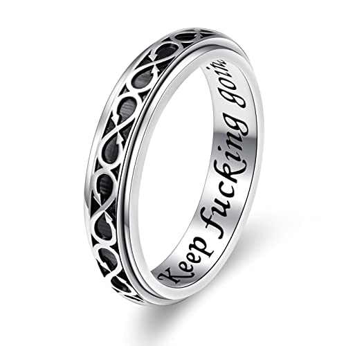 JZMSJF S925 Sterling Silber Glaube Hoffnung Liebe Spinner Ringe Inspirierender Anti Angst Ring Fidget Ring, Sterling Silber, Zirkonia JZMSJF S925 Sterling Silber Glaube Hoffnung Liebe Spinner Ringe Inspirierender Anti Angst Ring Fidget Ring, Sterling Silber, Zirkonia von JZMSJF