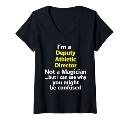 Damen Stellvertretender Sportdirektor College Job Career Administration T-Shirt mit V-Ausschnitt von JZNBQYlBLWJHBSY Creations Co