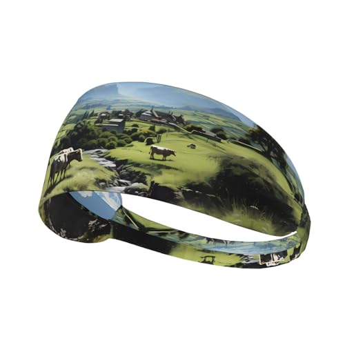 JZQZH Alpine Bauernhof Kühe Sport Stirnband Hochelastisch Atmungsaktiv Leicht und Langlebig für Laufen Fitness Yoga Radfahren JZQZH Alpine Bauernhof Kühe Sport Stirnband Hochelastisch Atmungsaktiv Leicht und Langlebig für Laufen Fitness Yoga Radfahren von JZQZH