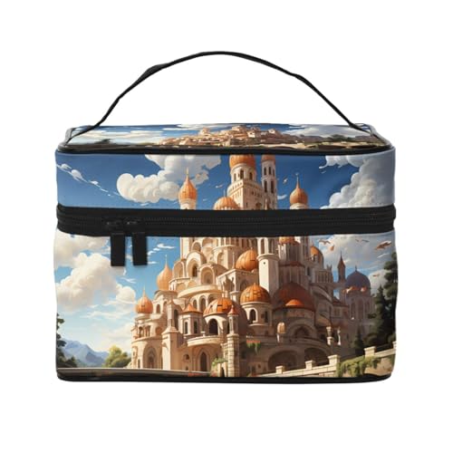 JZQZH Anime Castle Sky tragbare Kosmetiktasche, personalisierter Aufbewahrungs-Organizer für Reisen, Camping, Hotels und lange Reisen von JZQZH