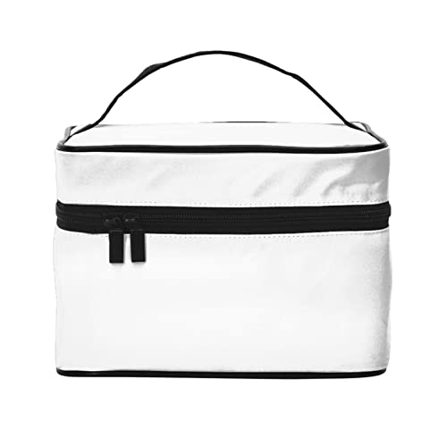 JZQZH Einfarbige, weiße tragbare Kosmetiktasche, personalisierter Aufbewahrungs-Organizer für Reisen, Camping, Hotels und lange Reisen von JZQZH