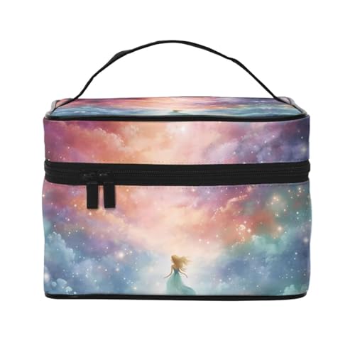 JZQZH Fantasy Paradise Space Tragbare Kosmetiktasche, personalisierter Aufbewahrungs-Organizer für Reisen, Camping, Hotels und Fernreisen von JZQZH