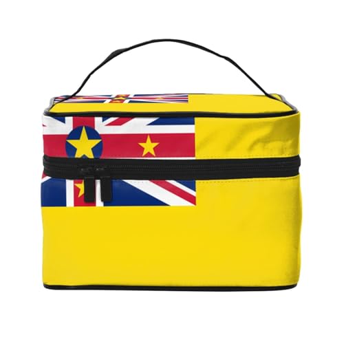 JZQZH Flag of Niue Tragbare Kosmetiktasche, personalisierter Aufbewahrungs-Organizer für Reisen, Camping, Hotels und Fernreisen von JZQZH