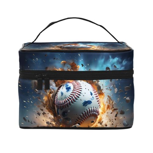 JZQZH Hot Baseball tragbare Kosmetiktasche, personalisierter Aufbewahrungs-Organizer für Reisen, Camping, Hotels und lange Reisen von JZQZH