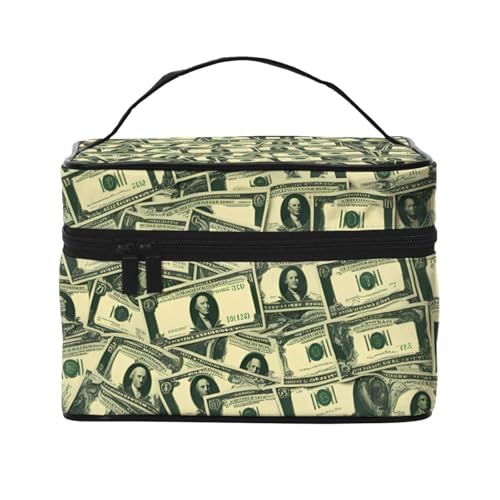 JZQZH Many Cartoon Dollars Tragbare Kosmetiktasche, personalisierter Aufbewahrungs-Organizer für Reisen, Camping, Hotels und Fernreisen von JZQZH