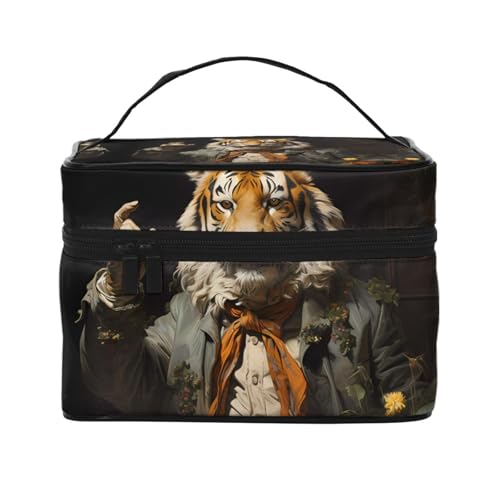 JZQZH Mr. Dancing Tiger tragbare Kosmetiktasche, personalisierter Aufbewahrungs-Organizer für Reisen, Camping, Hotels und Fernreisen von JZQZH