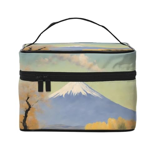 JZQZH Mt. Fuji in the distance Tragbare Kosmetiktasche, personalisierbarer Aufbewahrungs-Organizer für Reisen, Camping, Hotels und Fernreisen von JZQZH