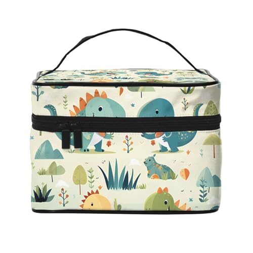 JZQZH Niedliche kleine Baby-Dinosaurier-Kosmetiktasche, personalisierbarer Aufbewahrungs-Organizer für Reisen, Camping, Hotels und Fernreisen von JZQZH