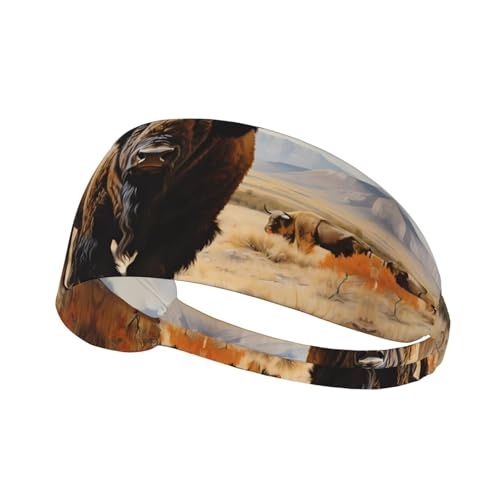 JZQZH Nordamerikanisches Bison-Herd-Sport-Stirnband, hochelastisch, atmungsaktiv, leicht und langlebig, für Laufen, Fitness, Yoga, Radfahren JZQZH Nordamerikanisches Bison-Herd-Sport-Stirnband, hochelastisch, atmungsaktiv, leicht und langlebig, für Laufen, Fitness, Yoga, Radfahren von JZQZH