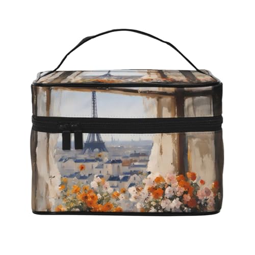 JZQZH Schöne Pylone in der Ferne, tragbare Kosmetiktasche, personalisierter Aufbewahrungs-Organizer für Reisen, Camping, Hotels und Fernreisen von JZQZH