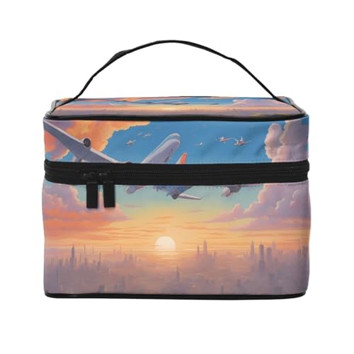 JZQZH Schöne tragbare Kosmetiktasche im Flugzeug, personalisierter Aufbewahrungs-Organizer für Reisen, Camping, Hotels und Fernreisen von JZQZH