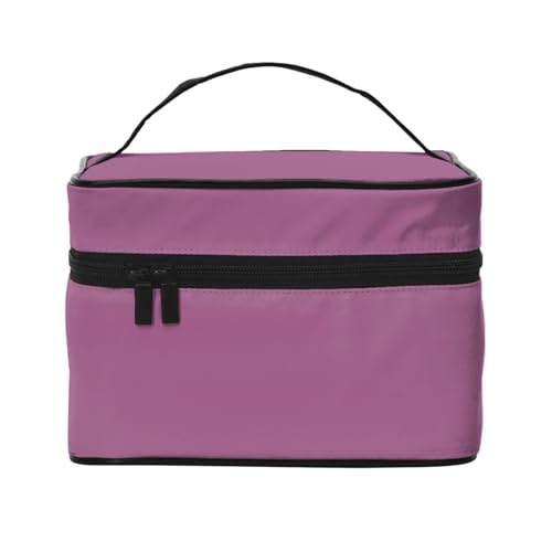 JZQZH Tragbare Kosmetiktasche, einfarbig, Weinrot, personalisierter Aufbewahrungs-Organizer für Reisen, Camping, Hotels und lange Reisen von JZQZH