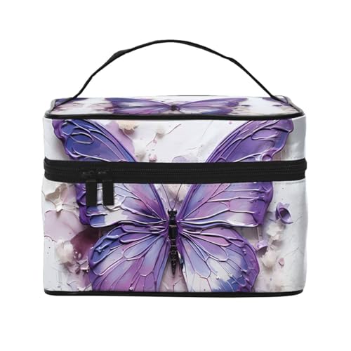 JZQZH Tragbare Kosmetiktasche mit Ölgemälde, Schmetterling, personalisierbar, für Reisen, Camping, Hotels und lange Reisen JZQZH Tragbare Kosmetiktasche mit Ölgemälde, Schmetterling, personalisierbar, für Reisen, Camping, Hotels und lange Reisen von JZQZH