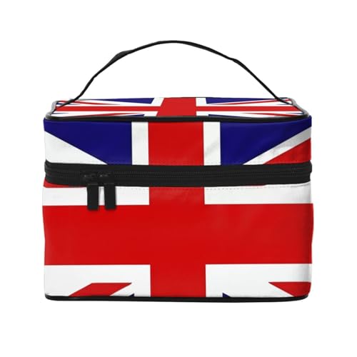 JZQZH Tragbare Kosmetiktasche mit UK-Flagge, personalisierter Aufbewahrungs-Organizer für Reisen, Camping, Hotels und lange Reisen von JZQZH