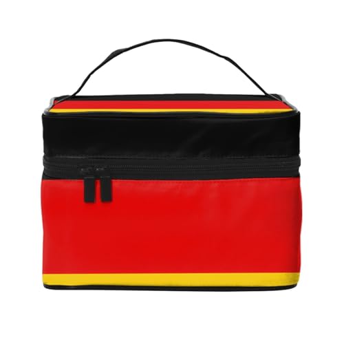JZQZH Tragbare Kosmetiktasche mit deutscher Flagge, personalisierter Aufbewahrungs-Organizer für Reisen, Camping, Hotels und Fernreisen von JZQZH