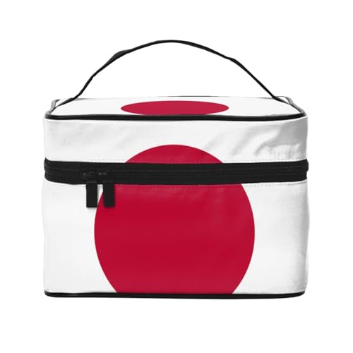 JZQZH Tragbare Kosmetiktasche mit japanischer Flagge, personalisierter Aufbewahrungs-Organizer für Reisen, Camping, Hotels und Fernreisen von JZQZH