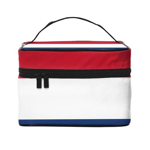 JZQZH Tragbare Kosmetiktasche mit niederländischer Flagge, personalisierter Aufbewahrungs-Organizer für Reisen, Camping, Hotels und Fernreisen von JZQZH