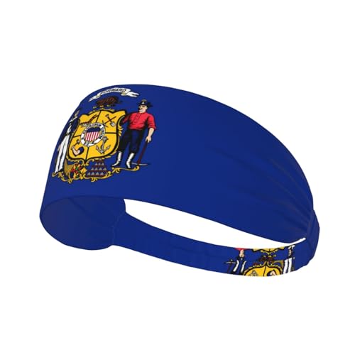 JZQZH Wisconsin Sport-Stirnband mit Staatsflagge, hochelastisch, atmungsaktiv, leicht und langlebig, für Laufen, Fitness, Yoga, Radfahren JZQZH Wisconsin Sport-Stirnband mit Staatsflagge, hochelastisch, atmungsaktiv, leicht und langlebig, für Laufen, Fitness, Yoga, Radfahren von JZQZH