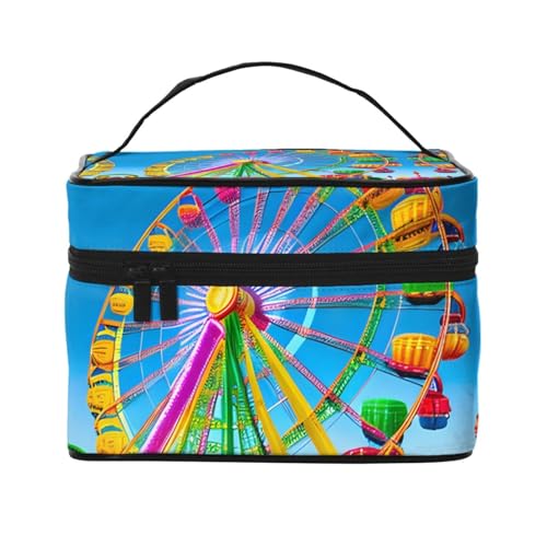 JZQZH corlorful park Tragbare Kosmetiktasche, personalisierter Aufbewahrungs-Organizer für Reisen, Camping, Hotels und Fernreisen von JZQZH