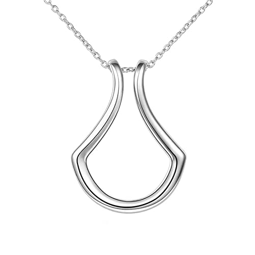 JZTRADING Halskette Damen Halskette Silber Damen Ringhalter Halskette Personalisierte Anhänger Halskette Geschenk Für Frau Freundin von JZTRADING