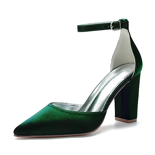JZWBLDS Frauen Formell Satin Absätze Spitze Spitze Hochzeit Braut Pumps Block Absatz Abschlussball Abend Party Schuhe,Forest Green,35 EU JZWBLDS Frauen Formell Satin Absätze Spitze Spitze Hochzeit Braut Pumps Block Absatz Abschlussball Abend Party Schuhe,Forest Green,35 EU von JZWBLDS