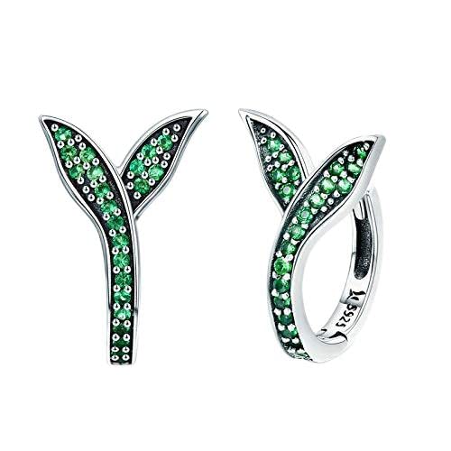 100% Frühlingssammlung Blütenknospen grüne Reifen Ohrringe für Frauen Schmuck von JZWCHQ