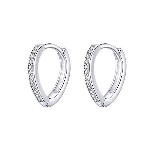 100% reales Herzohr -Reifen Ohrringe für Frauen Engagement Statement Schmuck Schmuck von JZWCHQ