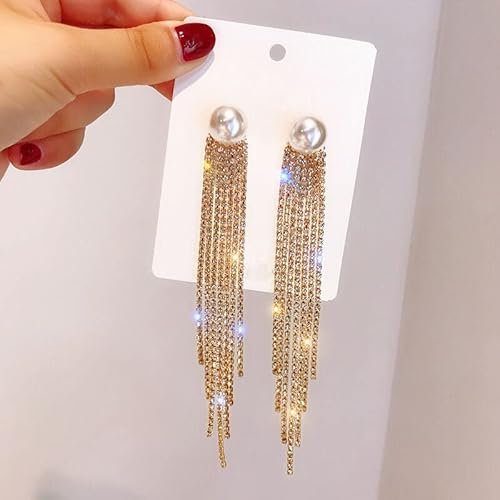 Buntes Stern Strass eingelegtes Quasten Long Ohrringe Hochzeit Schmuck Geburtstag Geschenk von JZWCHQ