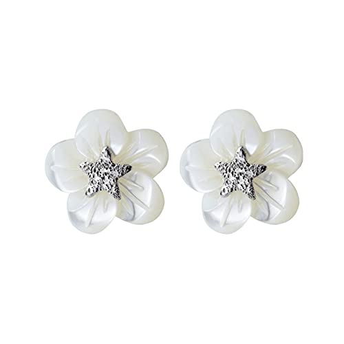 Damen-Ohrringe Sterlingsilber Stern Muschel Blume Ohrringe Damen Mode Elegant Schmuck Accessoires High-End-Ohrringe von JZWCHQ