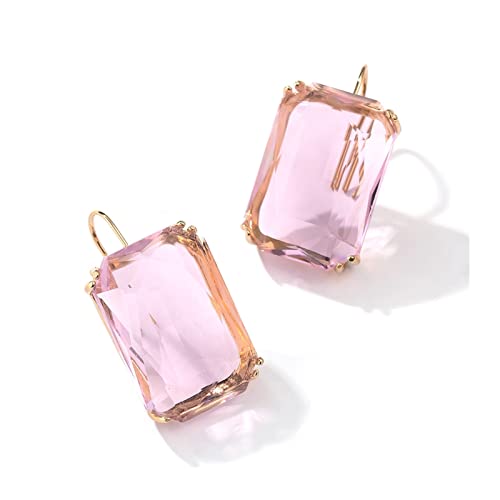 Damen transparente Anhänger Ohrringe Böhmische Mode geometrische Quadratpendellanzohrringe Hochzeit Schmuck High-End-Ohrringe von JZWCHQ