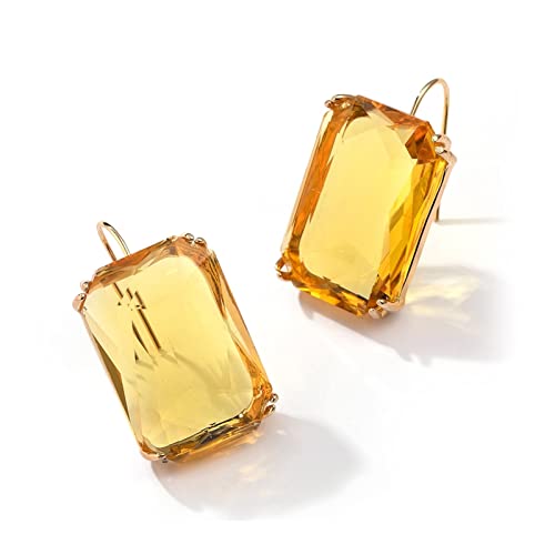 Damen transparente Anhänger Ohrringe Böhmische Mode geometrische Quadratpendellanzohrringe Hochzeit Schmuck High-End-Ohrringe von JZWCHQ