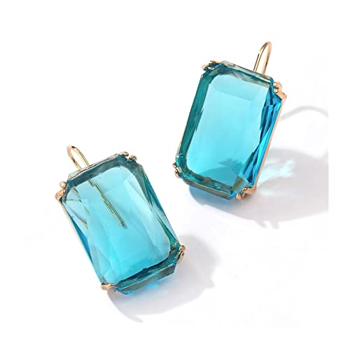 Damen transparente Anhänger Ohrringe Böhmische Mode geometrische Quadratpendellanzohrringe Hochzeit Schmuck High-End-Ohrringe von JZWCHQ