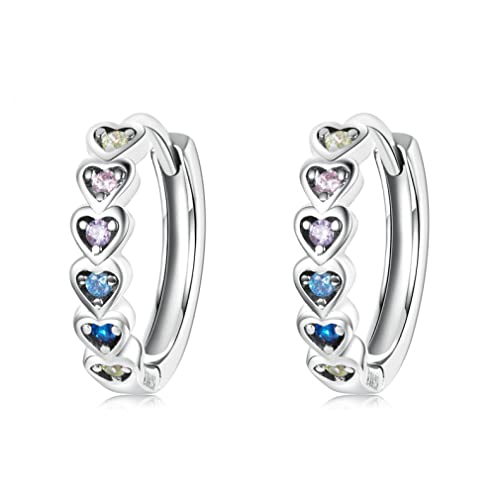 Frauen mehrfarbiger Emaille Heart Hoop Ohrringe Regenbogen Trendschmuck für von JZWCHQ