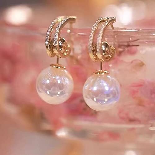 Geometrischer Strass -Perlenohrringe weibliche Ohrringe Hochzeit Schmuck Geburtstag Geschenke von JZWCHQ