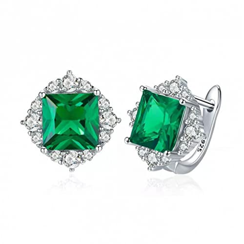 Grüne quadratische Zirkonia-Ohrstecker für Damen, Hochzeitsohrringe, Schmuck von JZWCHQ