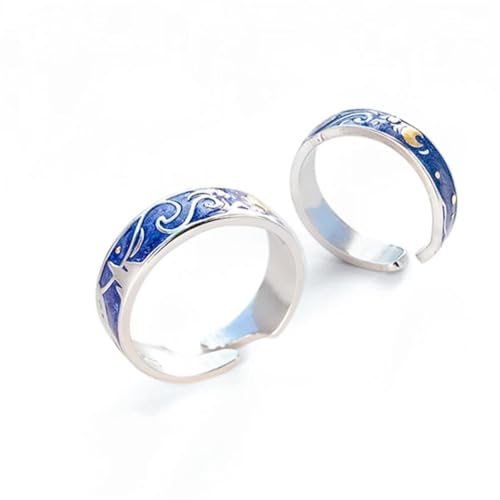 Halskette Anhänger Kette Männer Frauen Juwely Van Gogh Sternenpaar Ring Süßes romantische silberne Farbe Legierbares Öffnen für Luxusschmuck Halskette Anhänger Kette Männer Frauen Juwely Van Gogh Sternenpaar Ring Süßes romantische silberne Farbe Legierbares Öffnen für Luxusschmuck von JZWCHQ