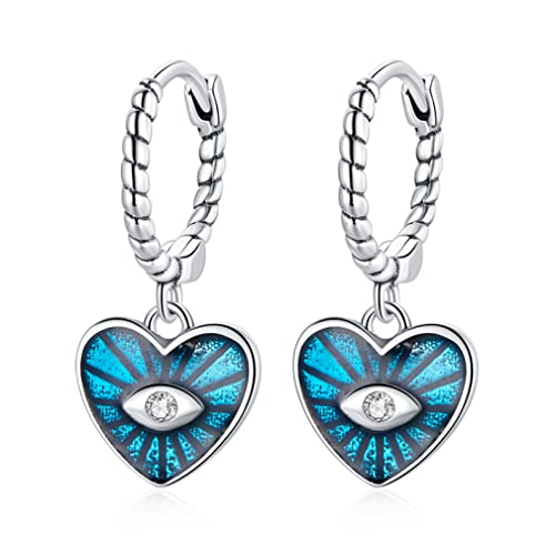 Herz Sapphire Blue Hoop Ohrringe gelbe Ohrschnalle rosa Tropfen Ohrringe für Frauen von JZWCHQ