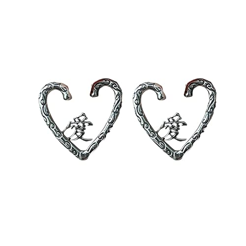 Hohl geschnitzte geometrische Herz rund Ohrringe Frauen Fein Schmuck Geschenke fallen von JZWCHQ